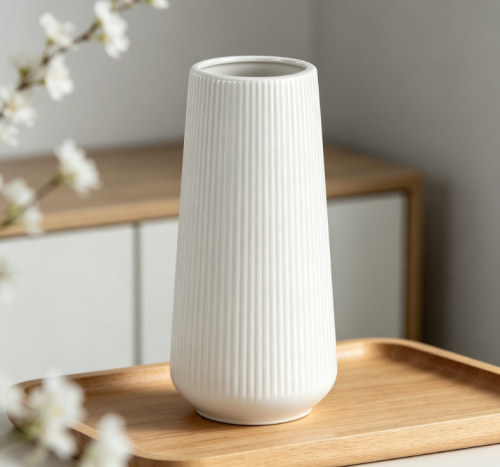 Simple White Ceramic Vase
